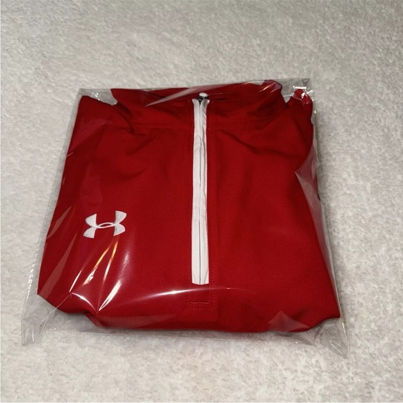 Under Armour All Season Gear NWT Loose 1/4 Zip Jacket Men's Large Red - Picture 11 of 11